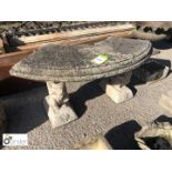 Curved Stone Seat, on carved squirrel supports