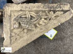York Stone carved Stair Tread with mythological creature