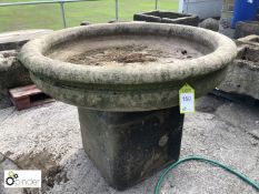 Circular York Stone Water Feature, 1230mm diameter, on stone base, 900mm total height