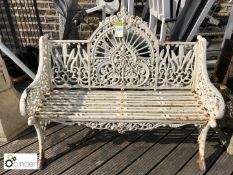 Cast iron Garden Bench, attributed to Coalbrookdale, 1220mm wide