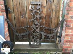 Pair of cast iron Garden Bench Ends and Back Panel
