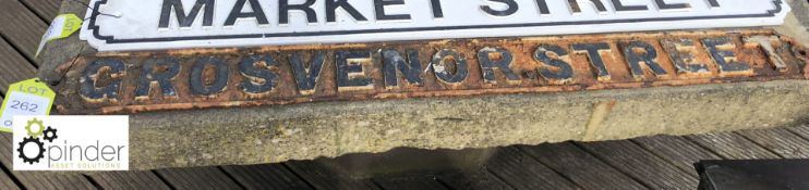 Metal Street Sign “Grosvenor Street”, 1400mm x 135mm