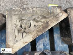 York Stone carved Stair Tread with mythological creature