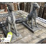 Pair Whippet Dog Statues, 500mm high