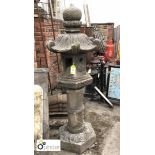 Victorian granite stone Japenese carved Lantern / Temple 1950mm