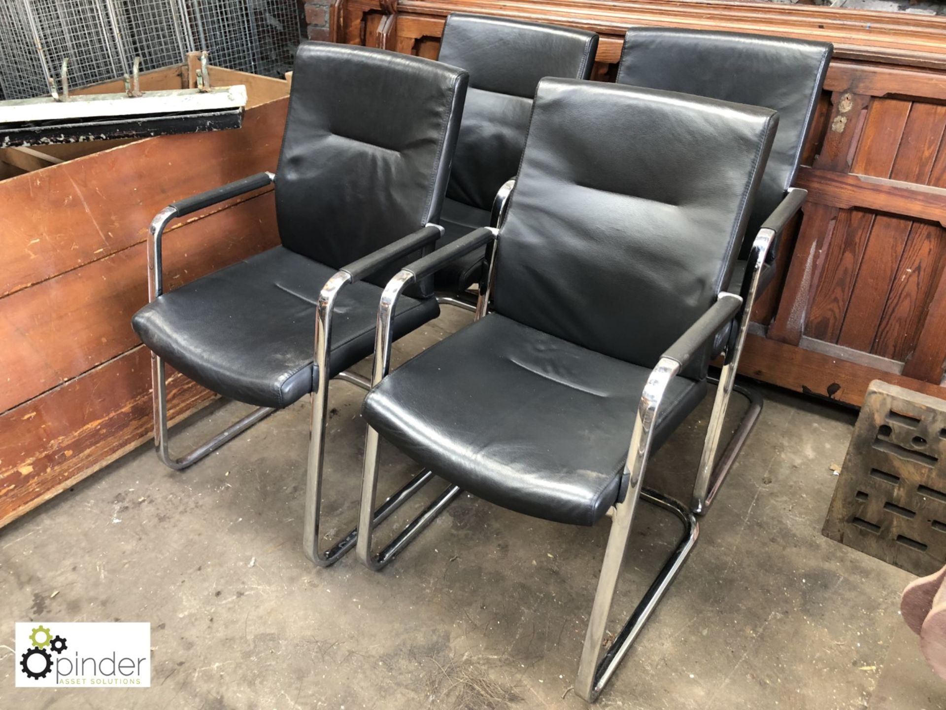 Set 6 leather effect Reception Chairs