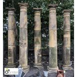 5 York stone Columns, 3700mm high, with bases and Doric capitals