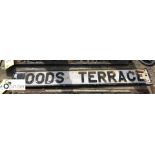 Street Sign “Woods Terrace” 865mm x 120mm