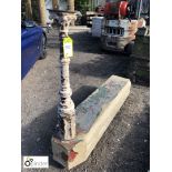 Victorian York Stone Step with cast iron newel post 1500mm x 330mm x 270mm