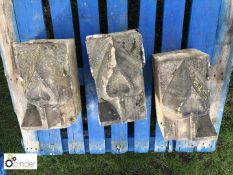 3 carved stone Blocks, to pallet