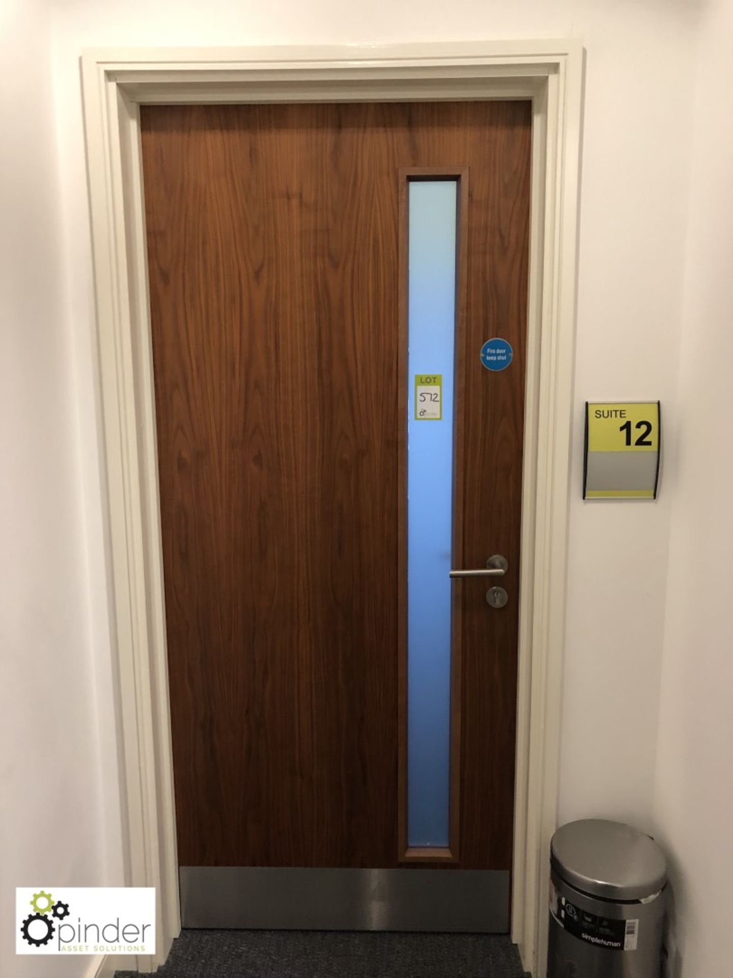 2 Fire Doors, approx. 2050mm x 880mm, with door closer and kickplate (located First Floor,