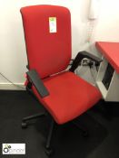 Upholstered swivel Armchair, red (located in Reception, ground floor, building 1)