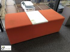 Upholstered Reception Unit with integral table top, orange (located in Landing, first floor,