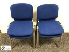 4 stackable upholstered Meeting Chairs, blue (located in Suite 19, second floor, building 1)