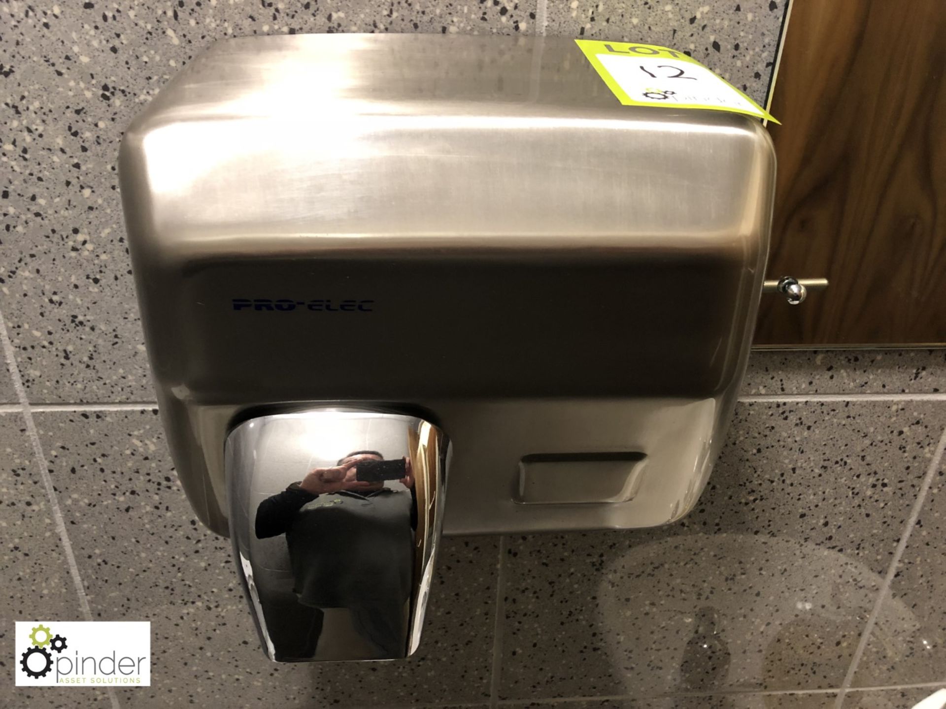 Pro-Elec stainless steel Hand Dryer (located in Toilets, ground floor, building 1)