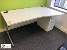 Shaped Desk, 1600mm x 1000mm, with 3-drawer pedestal (located in Suite 15, second floor, building