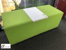 Upholstered Reception Unit with integral table top, green (located in Landing, second floor,