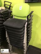4 stackable upholstered Armchairs, black/green (located in Breakout Area, second floor, building 1)