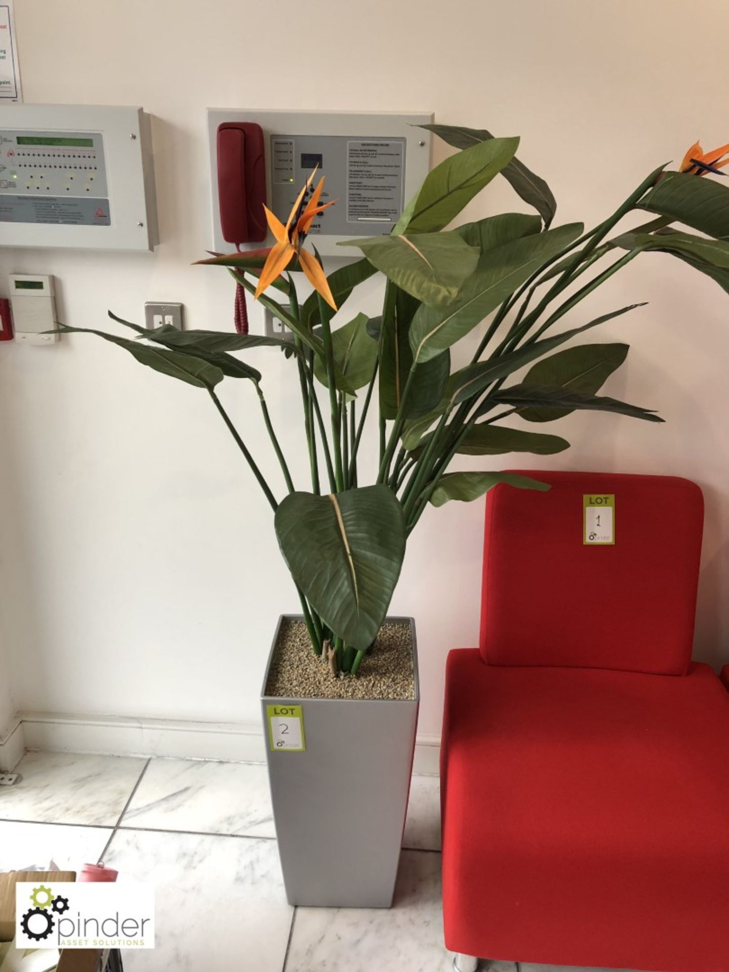 Pair artificial Planters (located in Reception, ground floor, building 1) - Image 2 of 2