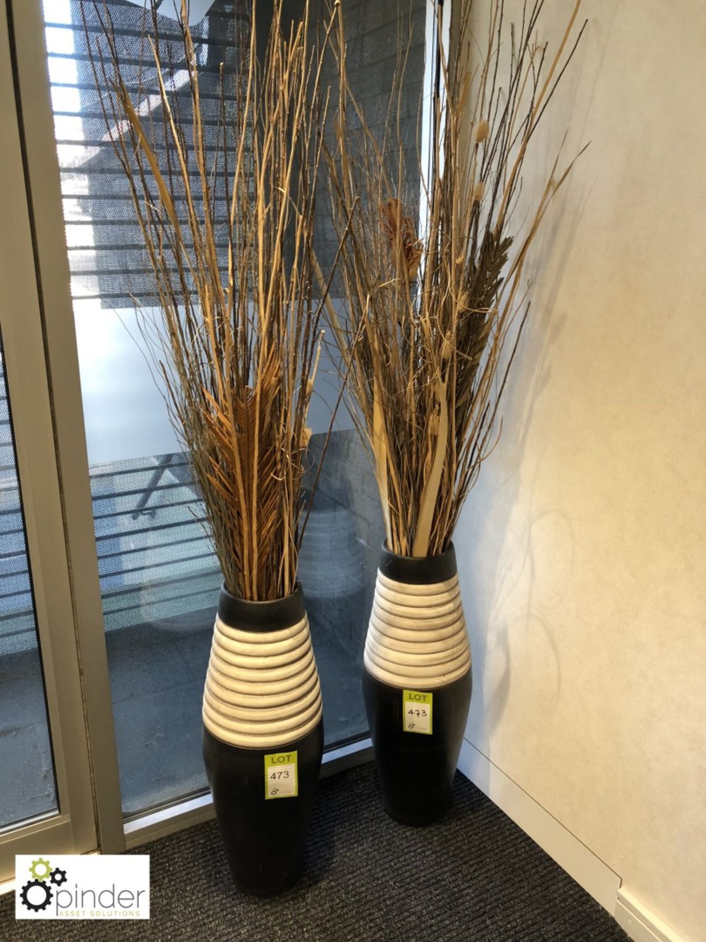 Pair artificial Planters (located in Reception, first floor, building 2)
