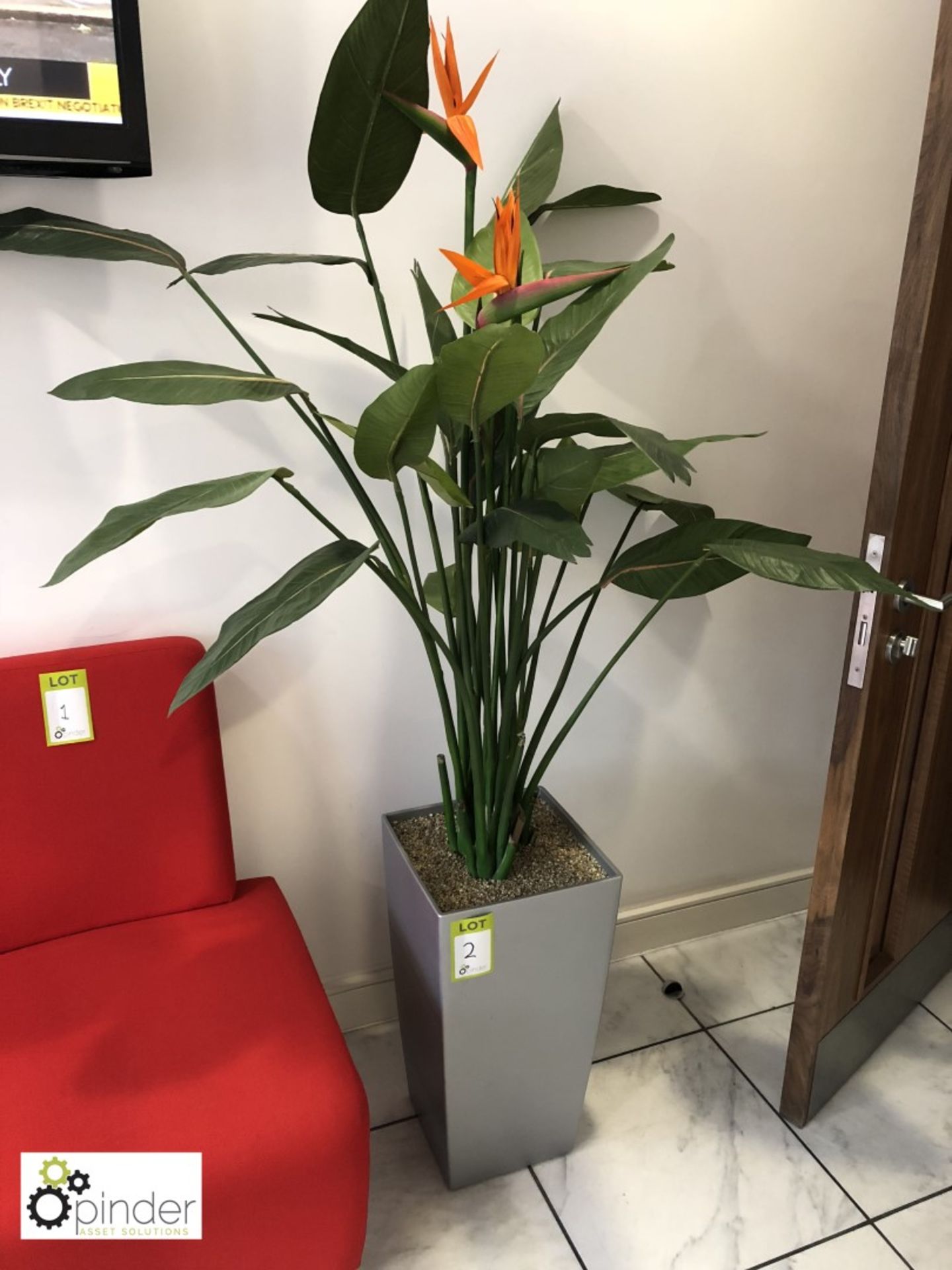 Pair artificial Planters (located in Reception, ground floor, building 1)