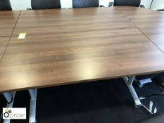 2 mobile walnut effect Meeting Tables, 1400mm x 700mm (located in Boardroom, second floor,
