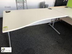 Shaped Desk, 1600mm x 1000mm, white with 3-drawer pedestal (located in Suite 13, second floor,