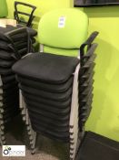 4 stackable upholstered Armchairs, black/green (located in Breakout Area, second floor, building 1)