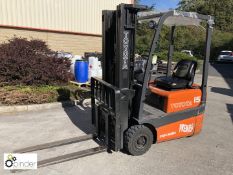 Toyota FBESF 15 3-wheel Electric Forklift Truck, 1500kg capacity, 14706hours, triplex clear view