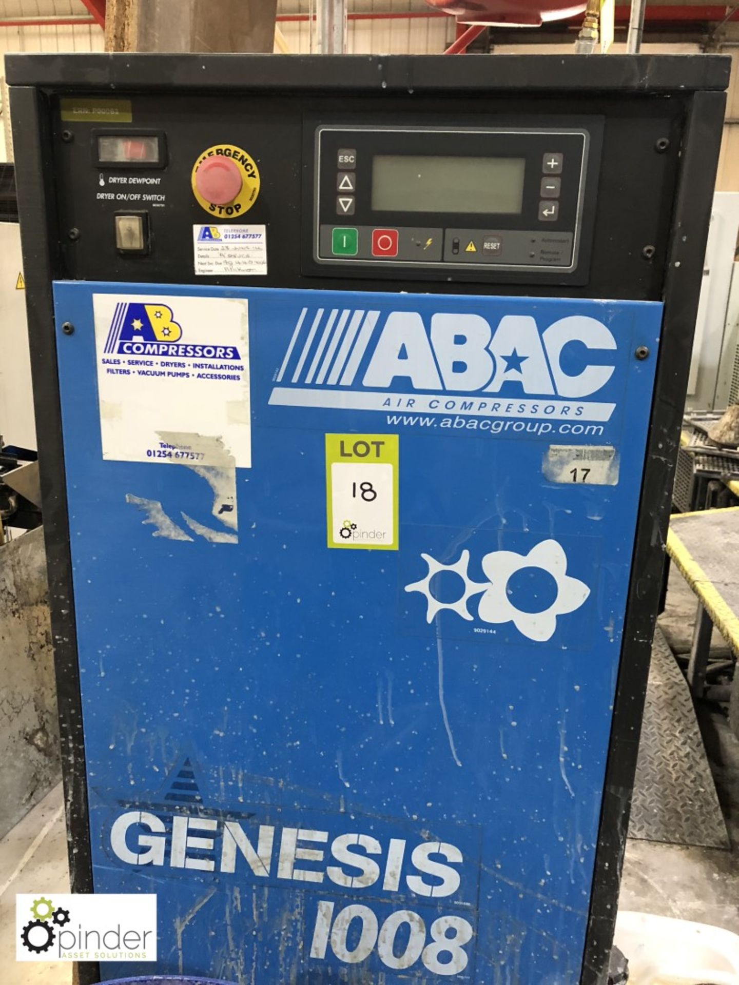 Abac GE10 receiver mounted Packaged Air Compressor, 8bar, 7.5kw, serial number 2023430011, year - Image 2 of 4