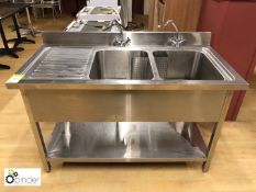 Stainless steel double bowl Sink with left hand drainer