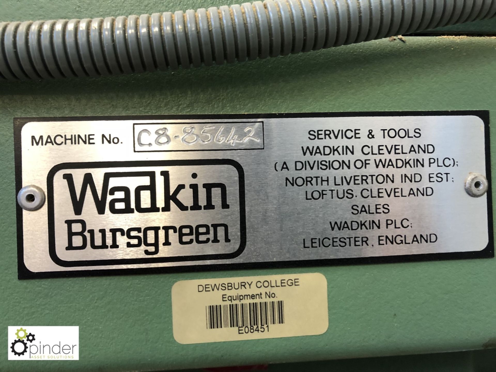 Wadkin Bursgreen C8 Vertical Bandsaw, 785mm throat, serial number 85642 - Image 4 of 4