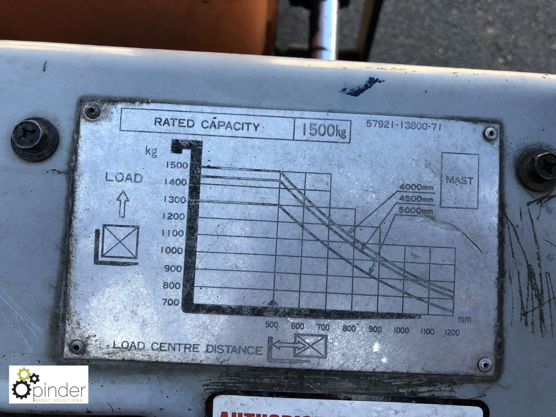 Toyota 42-5FGF15 LPG Forklift Truck, 1500kg, 11845hours, duplex mast, lift height 4500mm, closed - Image 13 of 14