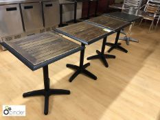 4 wood top square Café Tables