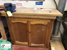 Wood double door Cabinet and Record No3 Engineers Vice