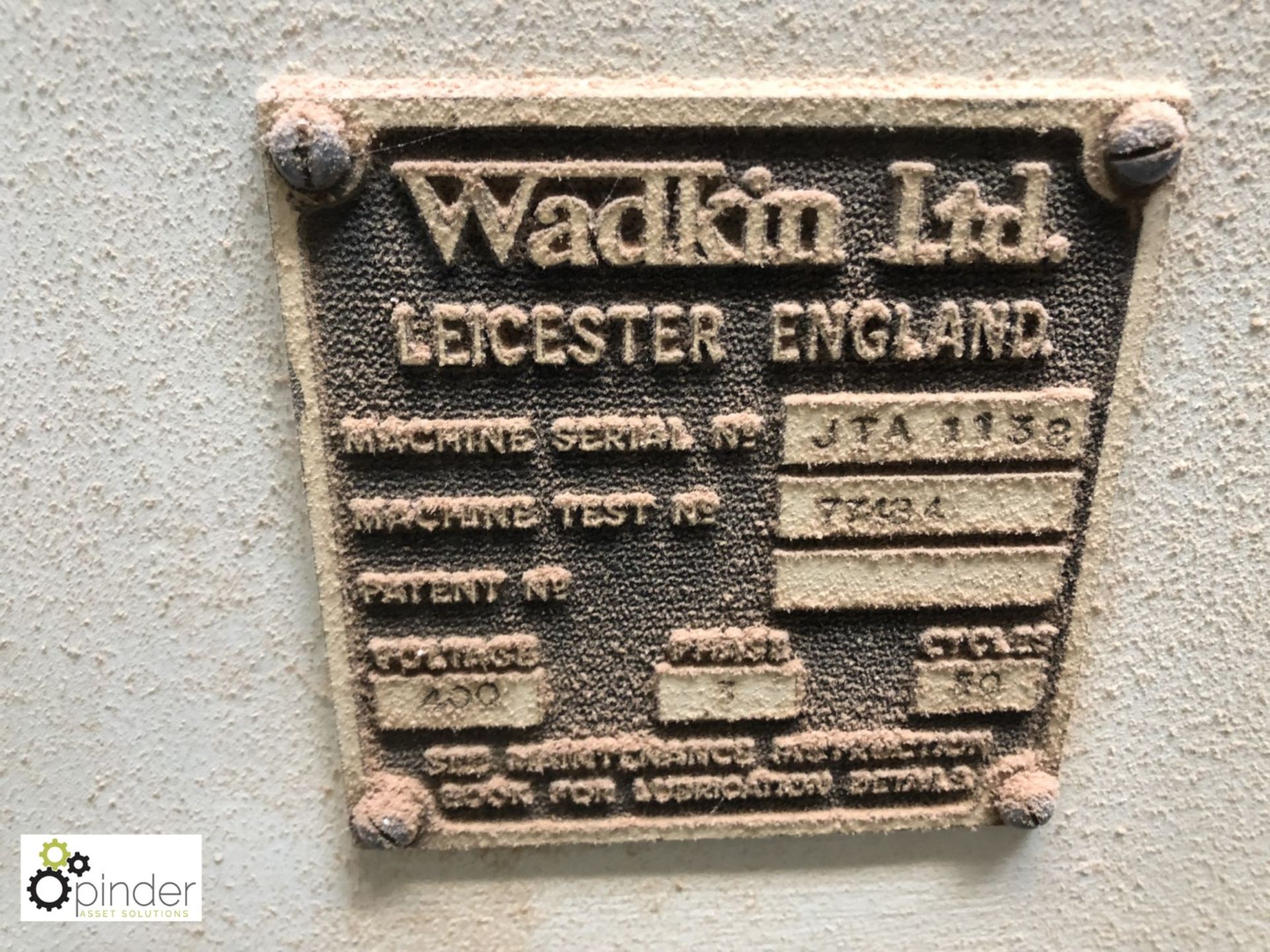 Wadkin JTA Disk and Bobbin Sander, serial number 1138, disk 760mm diameter - Image 4 of 4