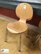 2 beech effect tubular framed Refectory Chairs