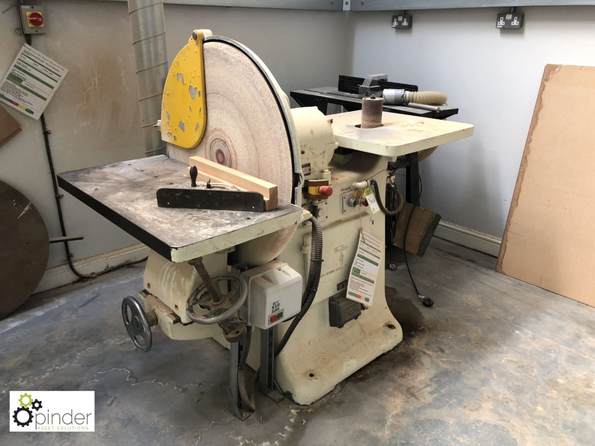 Wadkin JTA Disk and Bobbin Sander, serial number 1138, disk 760mm diameter