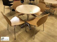 Circular Refectory Table, 800mm diameter with 4 chrome framed refectory chairs