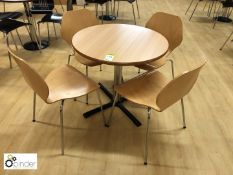 Circular Refectory Table, 800mm diameter with 4 chrome framed refectory chairs