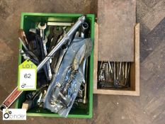 Quantity Hand Tools including torque wrench, spanners, plane, etc, to tray