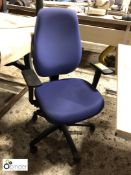 Dauphin upholstered swivel Armchair, blue