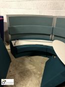 Hive upholstered Meeting/Training Booth comprising 4 curved seat sections, upholstered TV mount unit