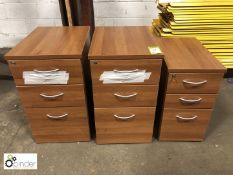 2 mahogany effect desk high 3-drawer Pedestals and mahogany effect under desk 3-drawer Pedestal