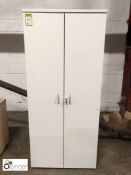 Double door Stationery Cabinet, 800mm x 500mm x 1800mm, white with 2 shelves