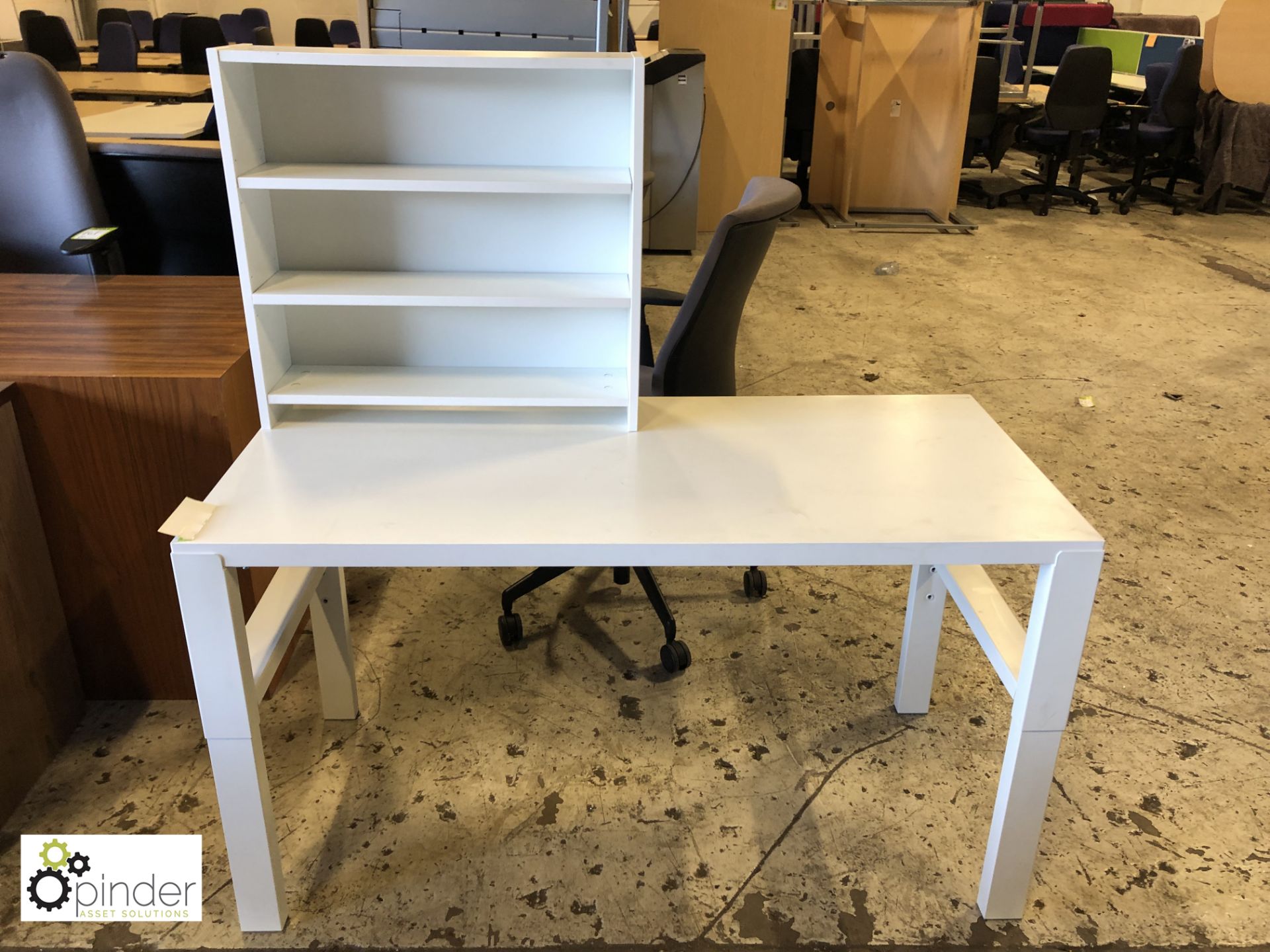 White height adjustable Office Table, 12800mm x 58