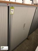 Grey shutter front Cabinet, 1000mm x 470mm x 1330mm high, with beech effect top