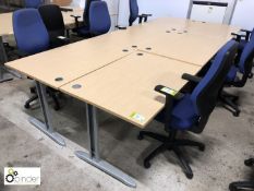 6 oak effect cantilever Desks, 1200mm x 800mm