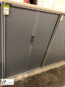 Grey shutter front Cabinet, 1000mm x 480mm x 1500mm high, with oak effect top