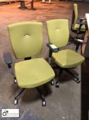 2 Senator upholstered operators fully adjustable swivel Chairs